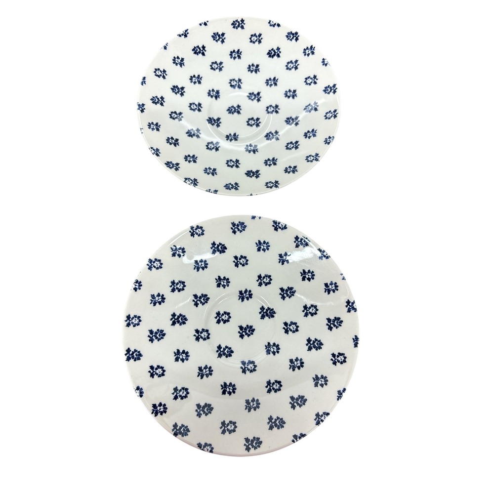 VTG Ralph Lauren Nellie Denimware Blue Floral Cup and Saucer Set of 2 England - Picture 12 of 15